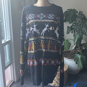 Tipsy Elves Ugly Christmas Sweater reindeer drinking beer party Holiday Sz  3XL